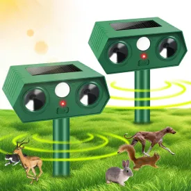 2025 Solar Animal Repellent Ultrasonic Cat Repellent Outdoor Deer Repellent Devices with Motion Sensor Animal Repeller Deterrent Raccoon Squirrel Skunk Rabbit Repellent for Yard Garden Lawn
