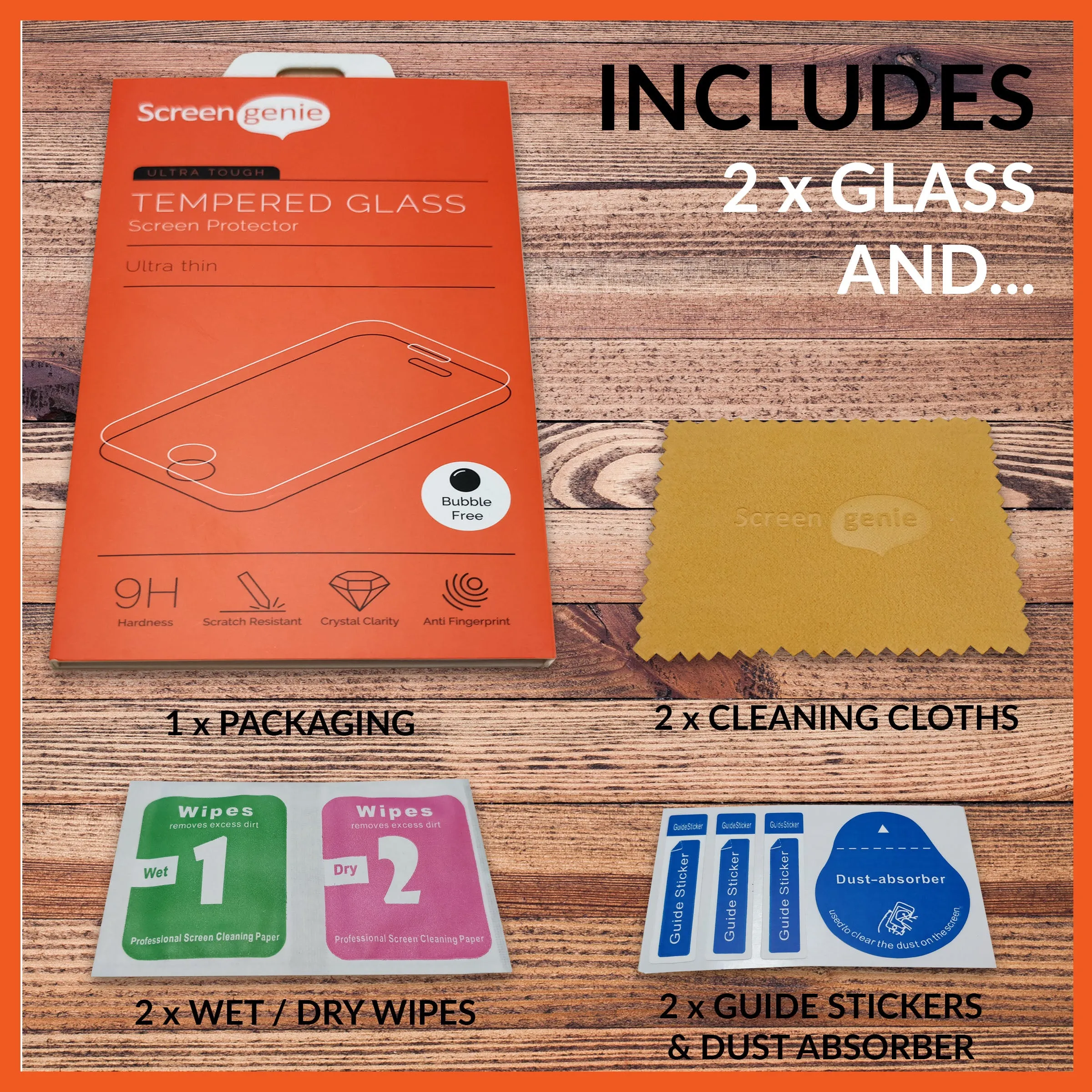 2x Screen Genie Case Friendly Glass Screen Protector for Samsung Galaxy A11