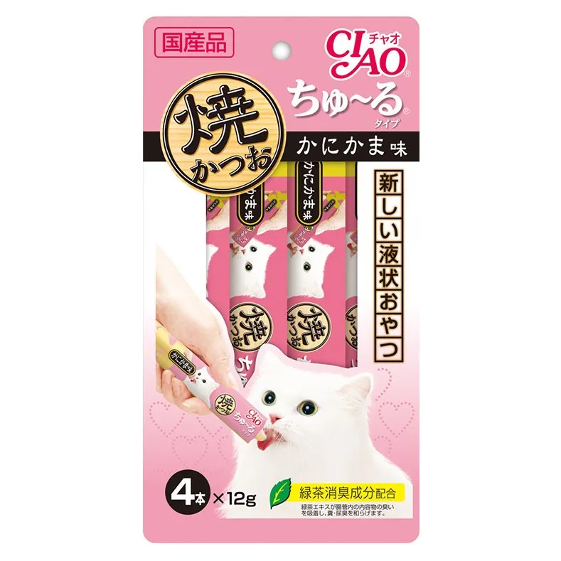 3 FOR $15: Ciao Grilled Skipjack Tuna & Crab Liquid Cat Treat 48g