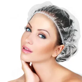 30pcs Disposable Shower Caps-Multi-Purpose Thickening Elastic Bath Cap Plastic Waterproof Clear Shower Cap Bath Shower Caps Women Spa,Men Hair Caps,Home Use,Hotel and Hair Salon, Travel.(Size 46CM) Medium 30PCS