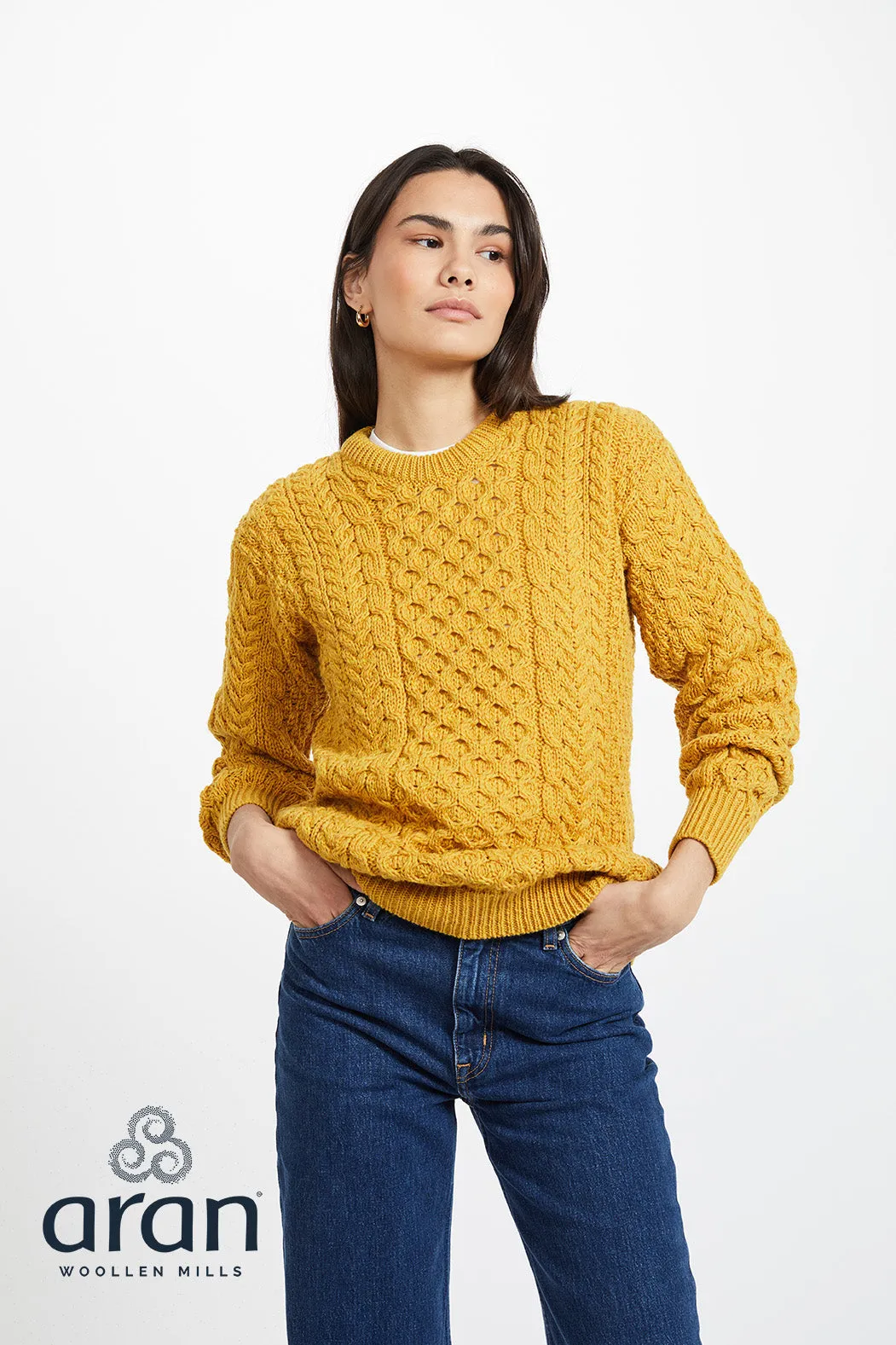Aran Woollen Mills 100% Merino Ladies Traditional Sweater