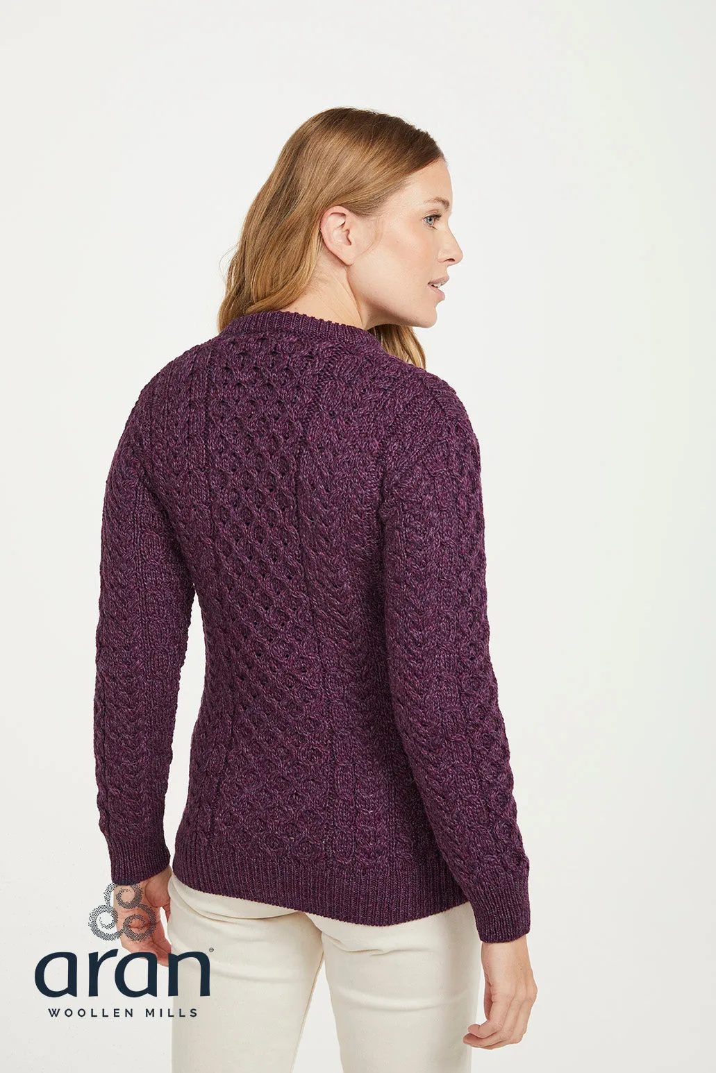 Aran Woollen Mills 100% Merino Ladies Traditional Sweater