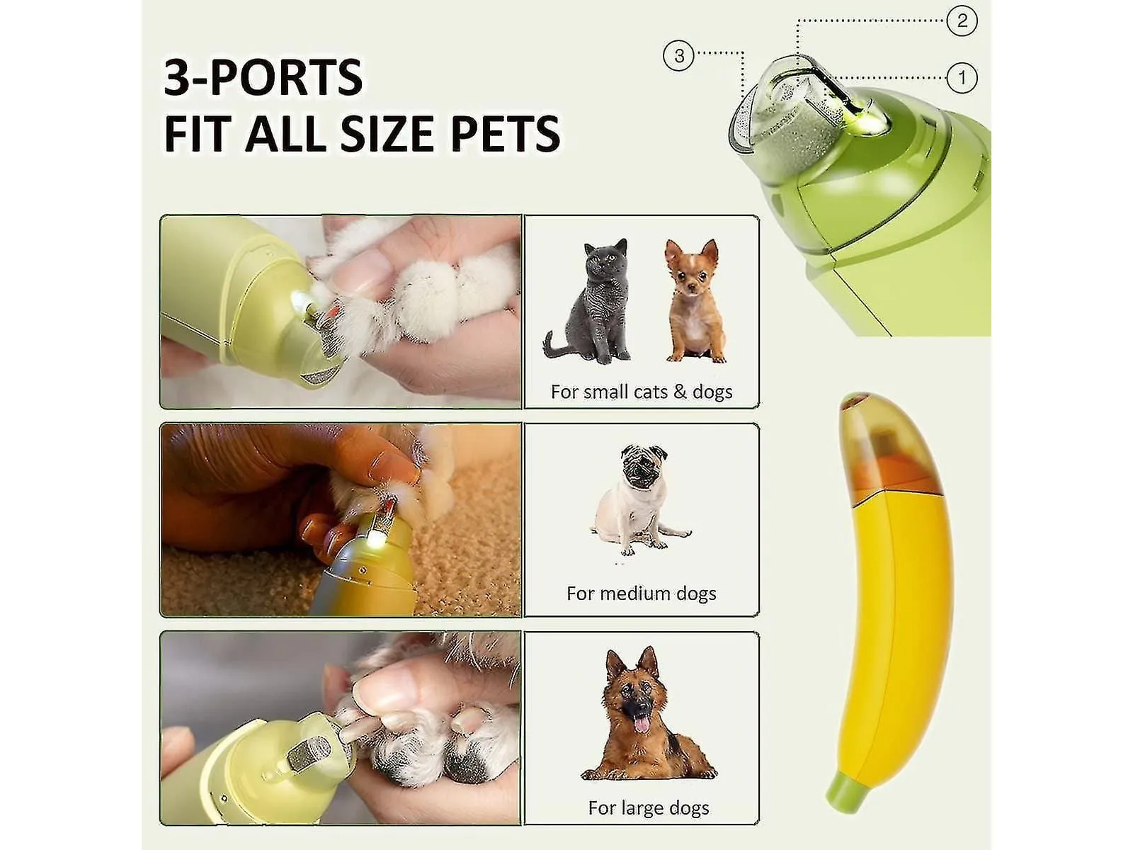 Banana Nail Scrubber Rechargeable Yellow