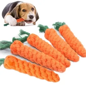 Carrot-Shaped Cotton Rope Chew Toy for Dogs and Cats