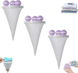 Cozycache Lint Catcher, Cozycache Floating Lints Hair Catchers Ball, Floating Lint Hairs Catcher Ball, Laundry Lints Hairs Remover, Washer Cleaning Mesh Bag for Dog Cat (3-Piece Purple)