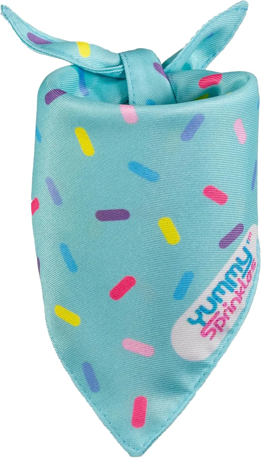 Cute Large/X-Large Pastel Green Dog Bandana for Boy and Girl Dogs by Yummy Sprinkles | Birthday Rainbow Sprinkles Bandana | Spring and Summer Dog Accessory Boy/Girl | Washable Silky Polyester