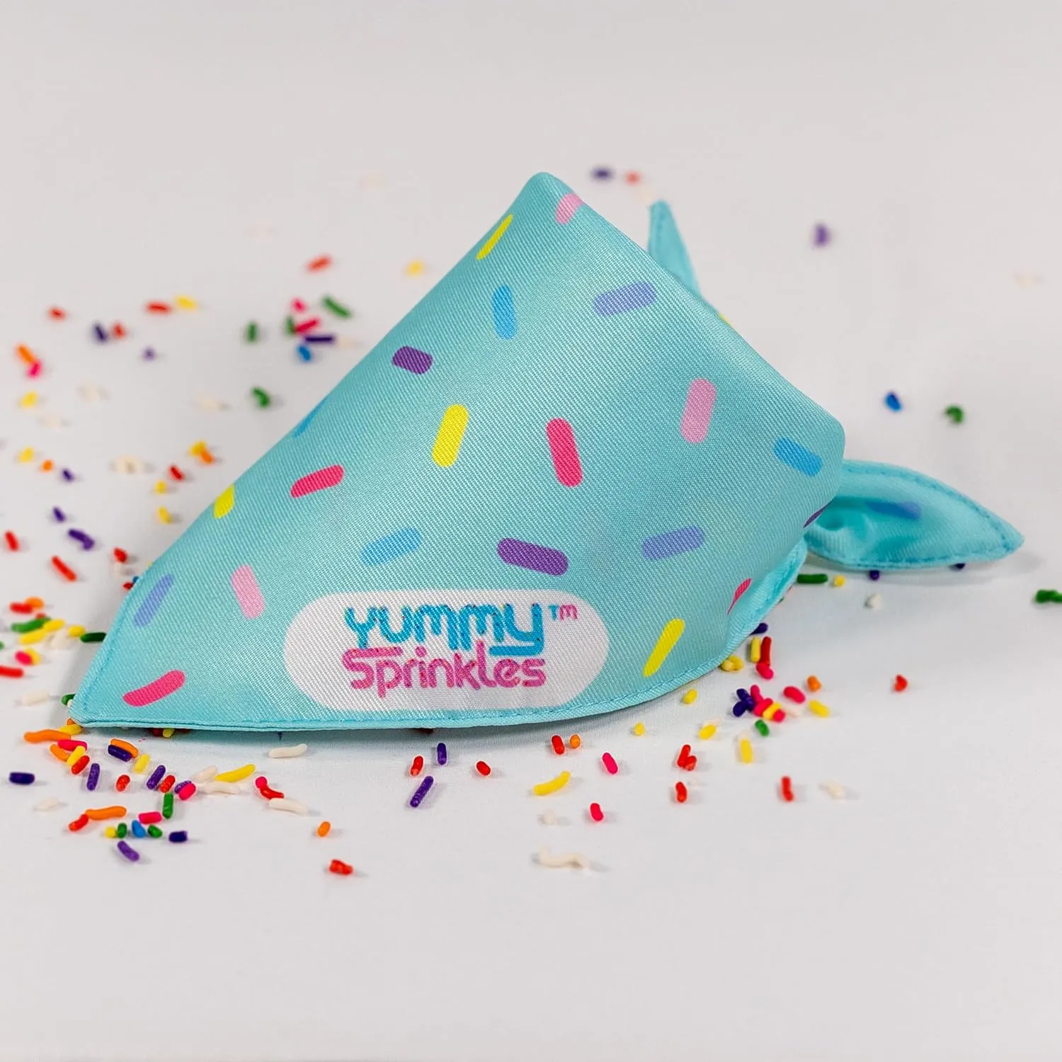 Cute Large/X-Large Pastel Green Dog Bandana for Boy and Girl Dogs by Yummy Sprinkles | Birthday Rainbow Sprinkles Bandana | Spring and Summer Dog Accessory Boy/Girl | Washable Silky Polyester