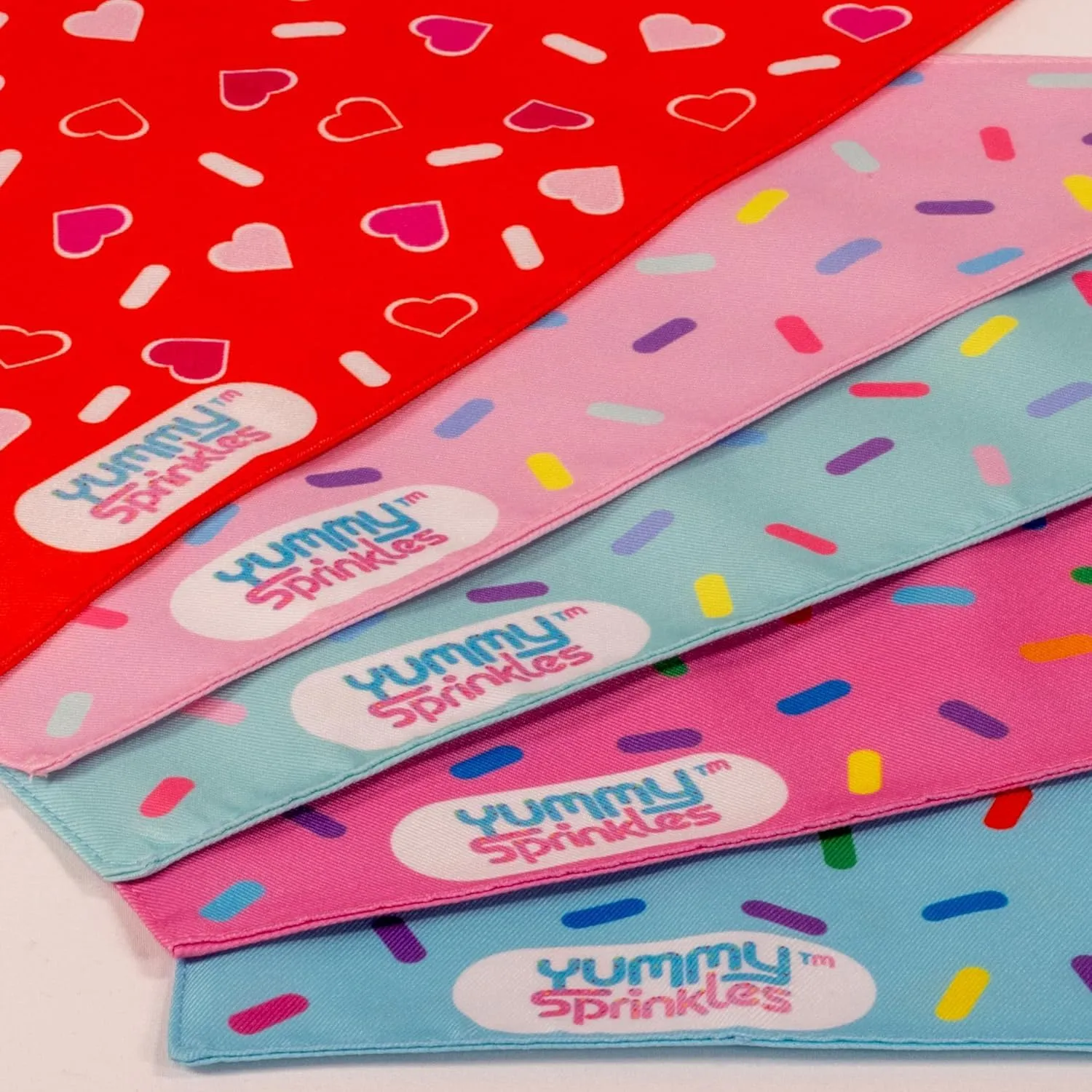 Cute Large/X-Large Pastel Green Dog Bandana for Boy and Girl Dogs by Yummy Sprinkles | Birthday Rainbow Sprinkles Bandana | Spring and Summer Dog Accessory Boy/Girl | Washable Silky Polyester