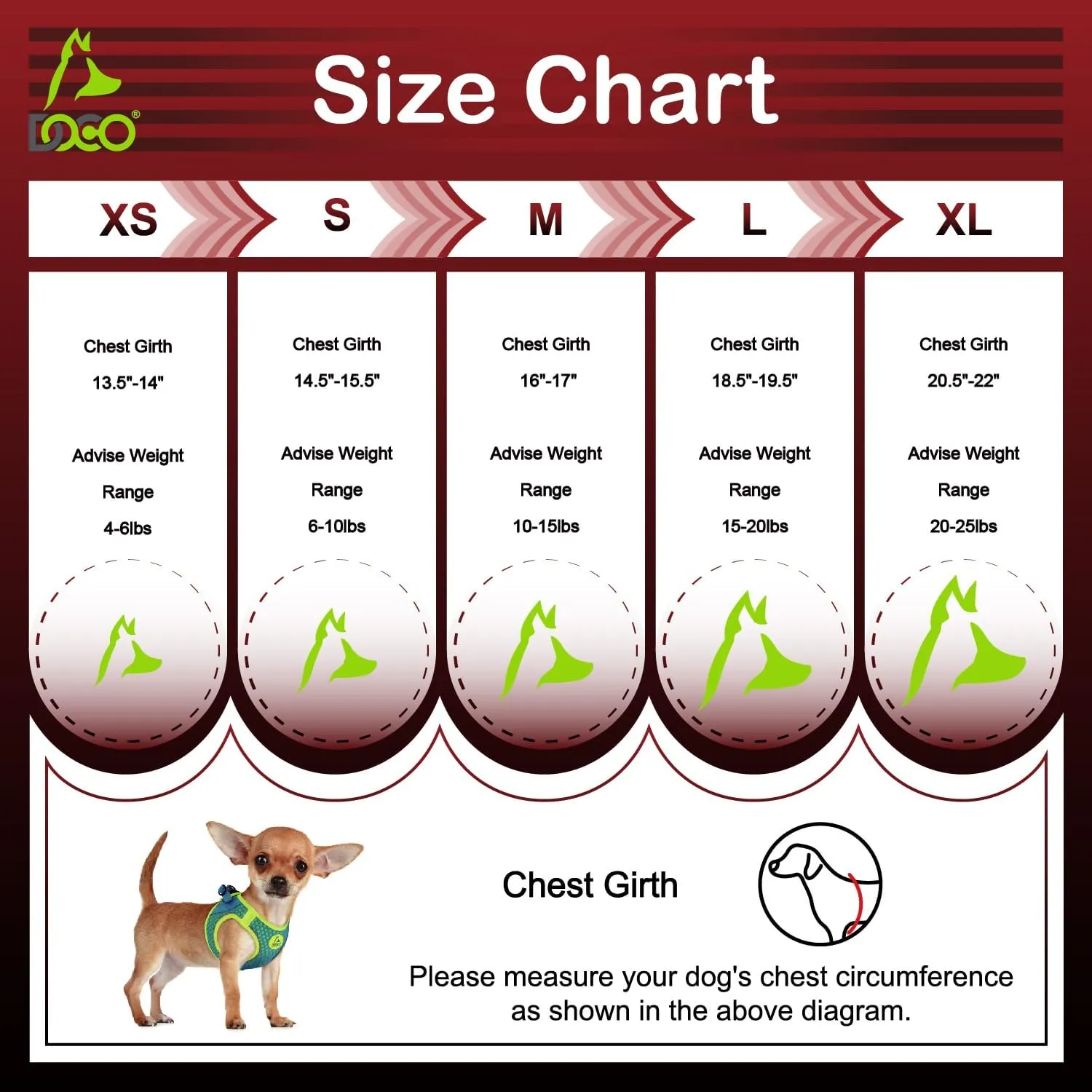 DOCO Dog Harness (Chest 18.5"-19.5", Weight 1520 lbs) Athletica Adjustable Heavy Duty No Choke Puppy Vest for Large Dogs Lightweight Air Mesh, Reflective, Puppy Essentials  Turquoise, Large
