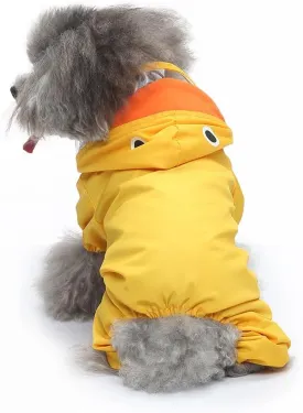 Dog Raincoat with Hood Suitable for Small Dogs, Medium Dogs, Pets, Waterproof Dog Raincoat, Light Poncho (M, Yellow)