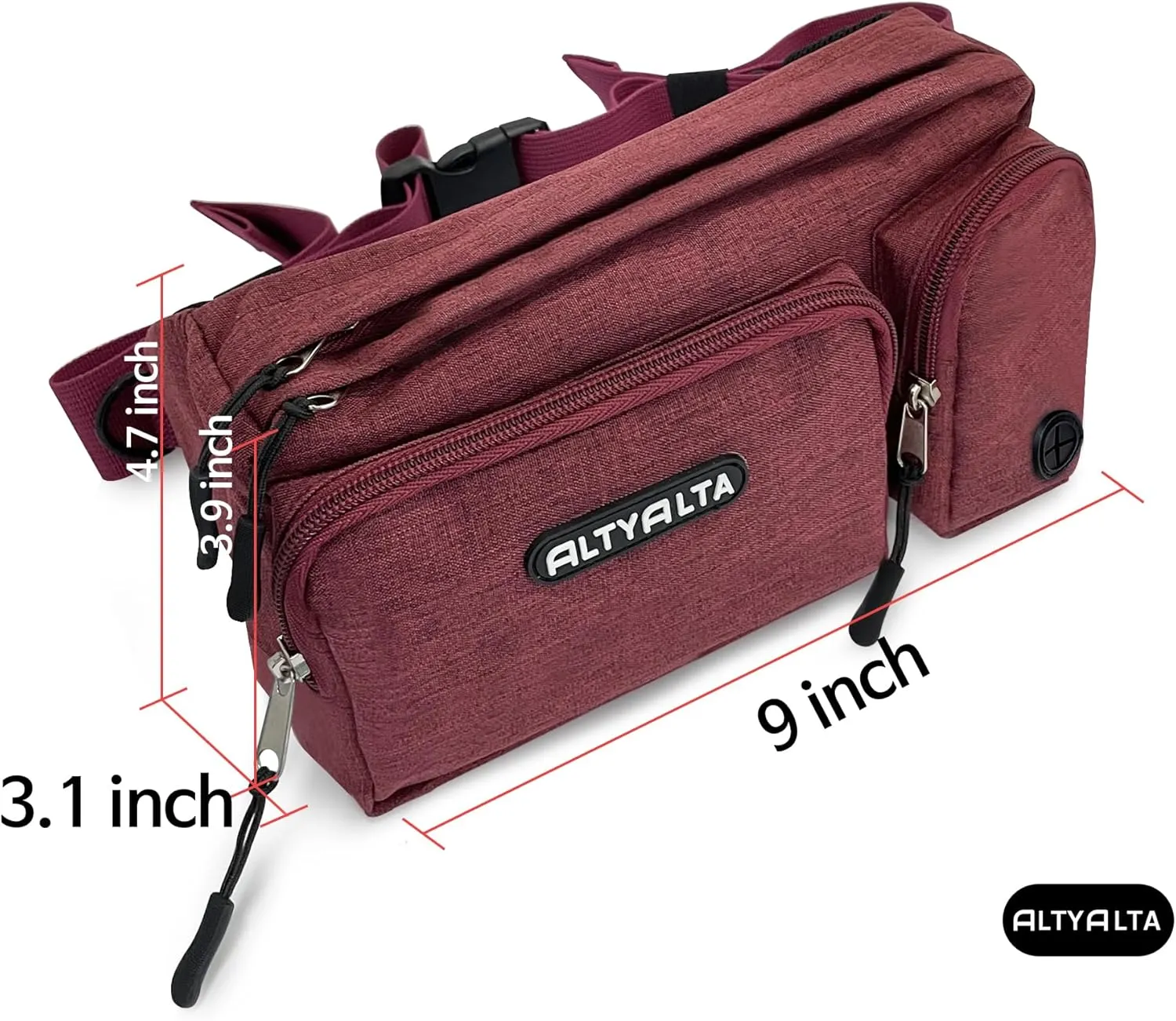 EZ Dog Walking Fanny Pack, Dog Training Treat Pouch, Easy for Walking with Dogs, Belt Bag with 6 Pockets and Waste Bag Dispenser