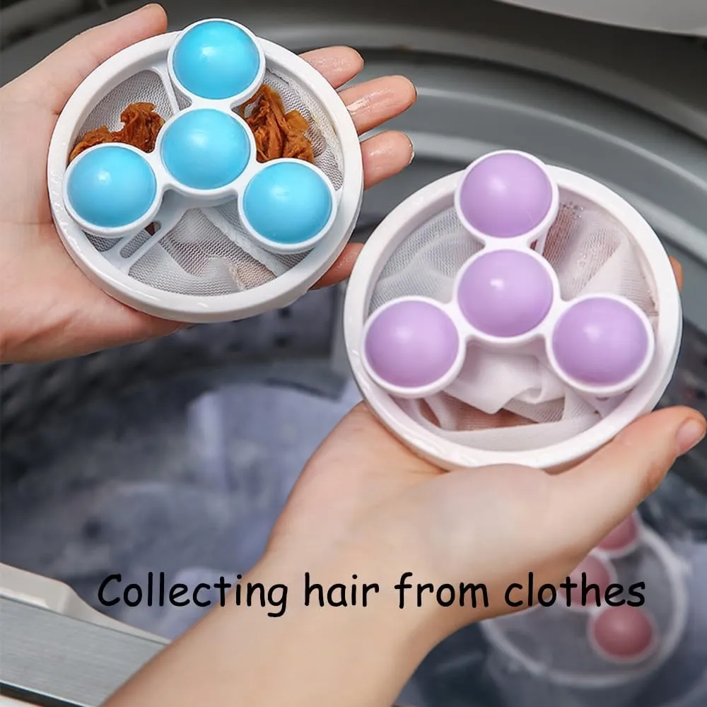 Floating Hair Filtering Mesh Removal, Lint Catcher for Washing Machine, Reusable Washing Machine Hair Filter Cleaning Mesh Bag for Laundry Washing Machine (3PCS Pink)
