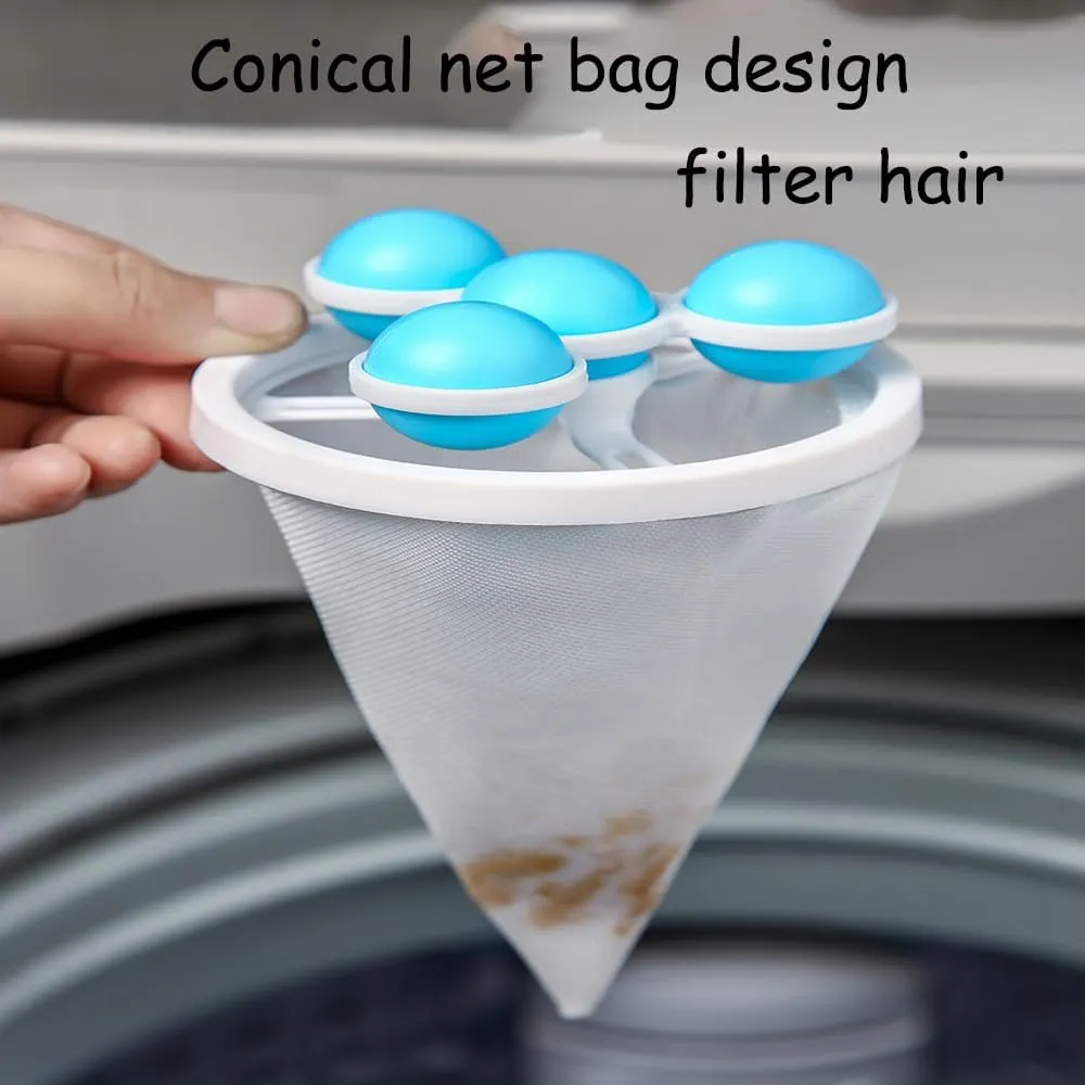 Floating Hair Filtering Mesh Removal, Lint Catcher for Washing Machine, Reusable Washing Machine Hair Filter Cleaning Mesh Bag for Laundry Washing Machine (3PCS Pink)