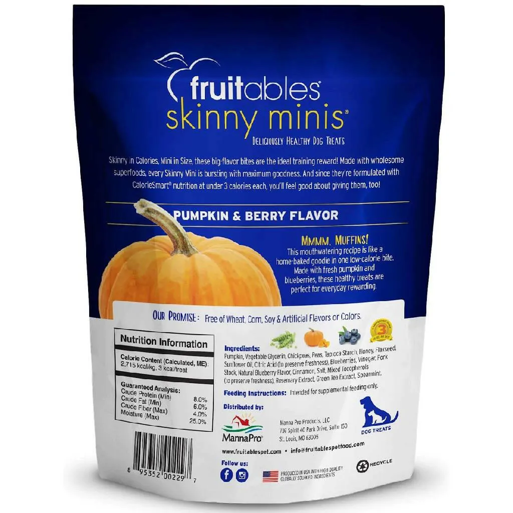 Fruitables Skinny Minis Pumpkin & Berry Flavor Dog Treats