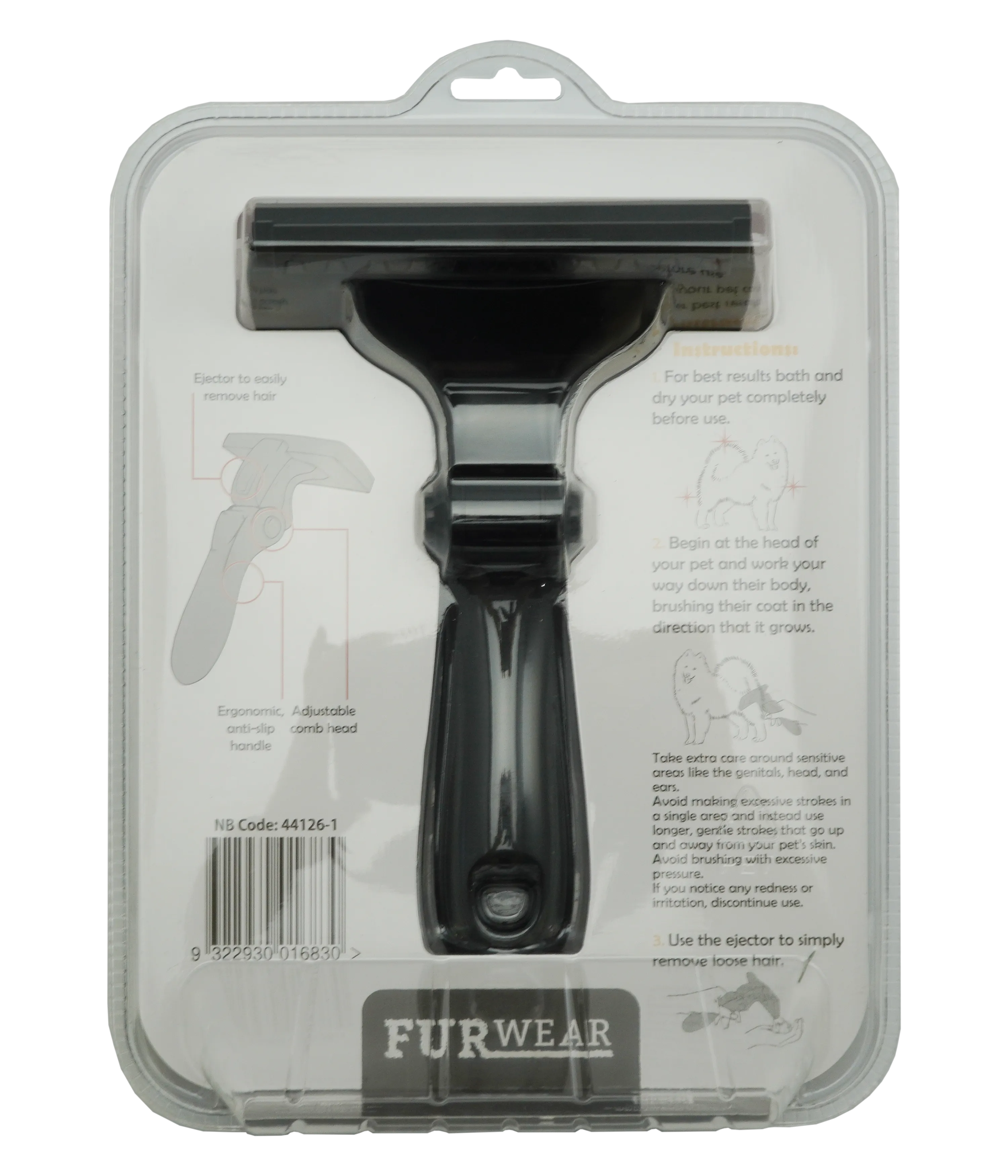 Furwear - DeShedding Tool for Large Dogs (Long Hair)