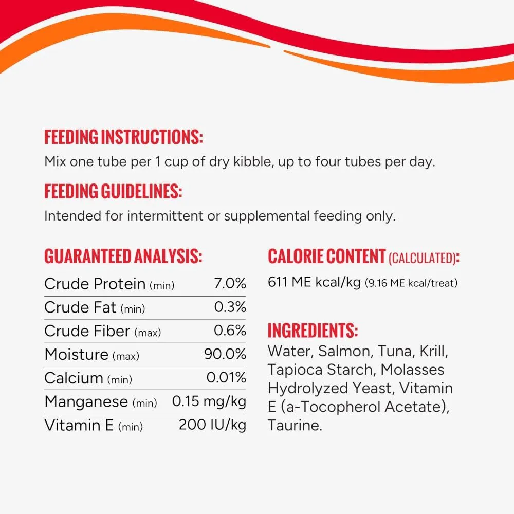 Good 'n' Tasty Triple Flavor Puree Mix-Ins Dog Food Topper Treats for All Dogs, 28 Count, Easy Single-Serve Portions, Added Protein with Salmon, Tuna and Krill, No Chicken or Beef Added