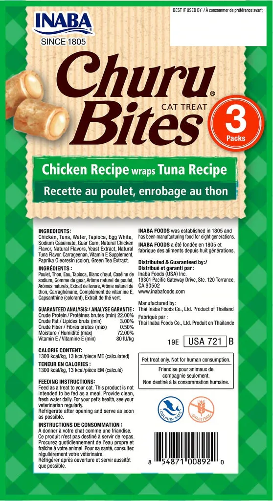 INABA - Churu Bites Chicken Wraps With Tuna