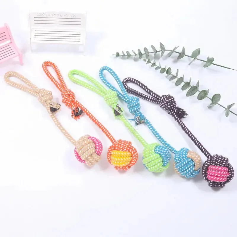 Interactive Cotton Rope Dog Toy for Chewing Fun