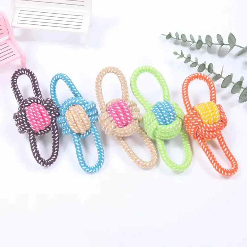 Interactive Cotton Rope Dog Toy for Chewing Fun