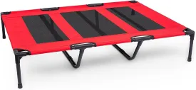 Internet's Best Dog Cot - 48 x 36 - Elevated Dog Bed - Cool Breathable Mesh - Indoor or Outdoor Use - Large - Red