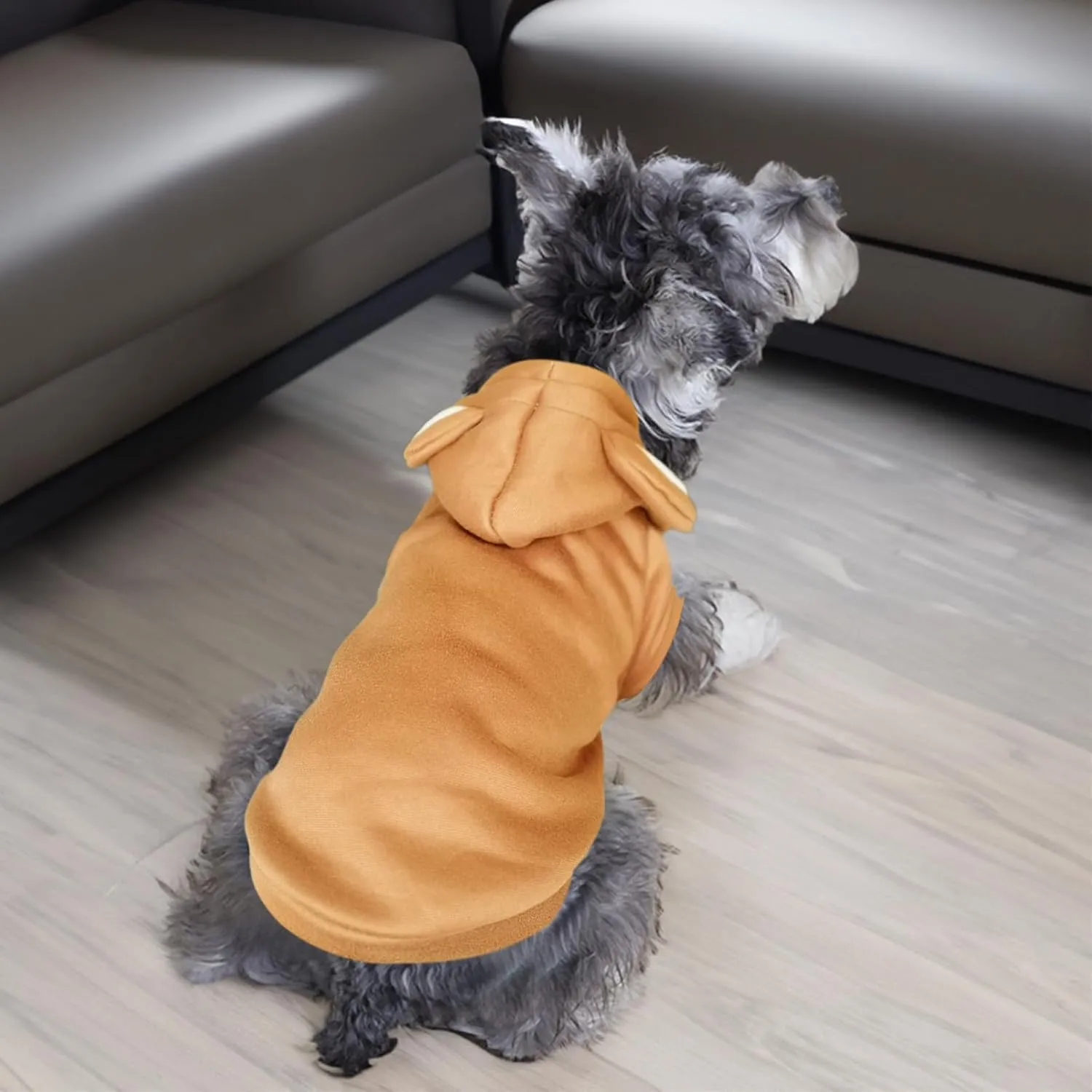 Jecikelon Dog Cold Weather Coat Winter Clothing Warm Puppy Hoodies Sweatshirt for Small Dogs Cats Soft Hooded Pet Clothes Suter para Perros (X-Small, Coffee)