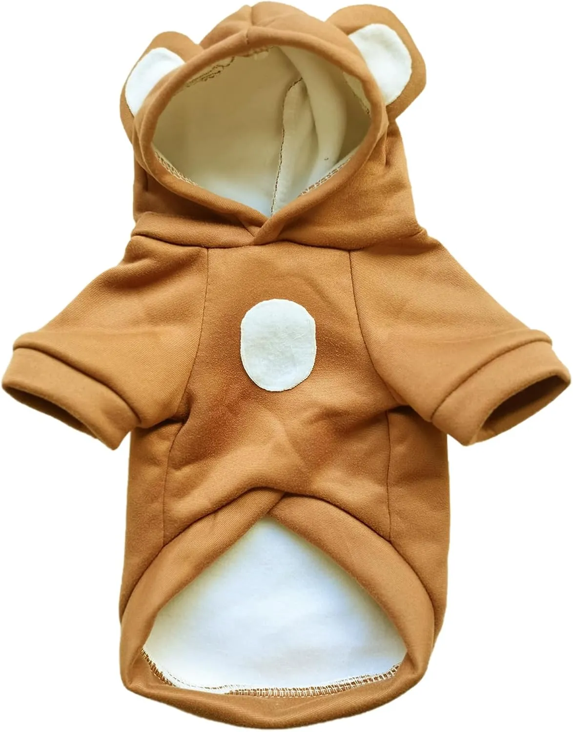 Jecikelon Dog Cold Weather Coat Winter Clothing Warm Puppy Hoodies Sweatshirt for Small Dogs Cats Soft Hooded Pet Clothes Suter para Perros (X-Small, Coffee)