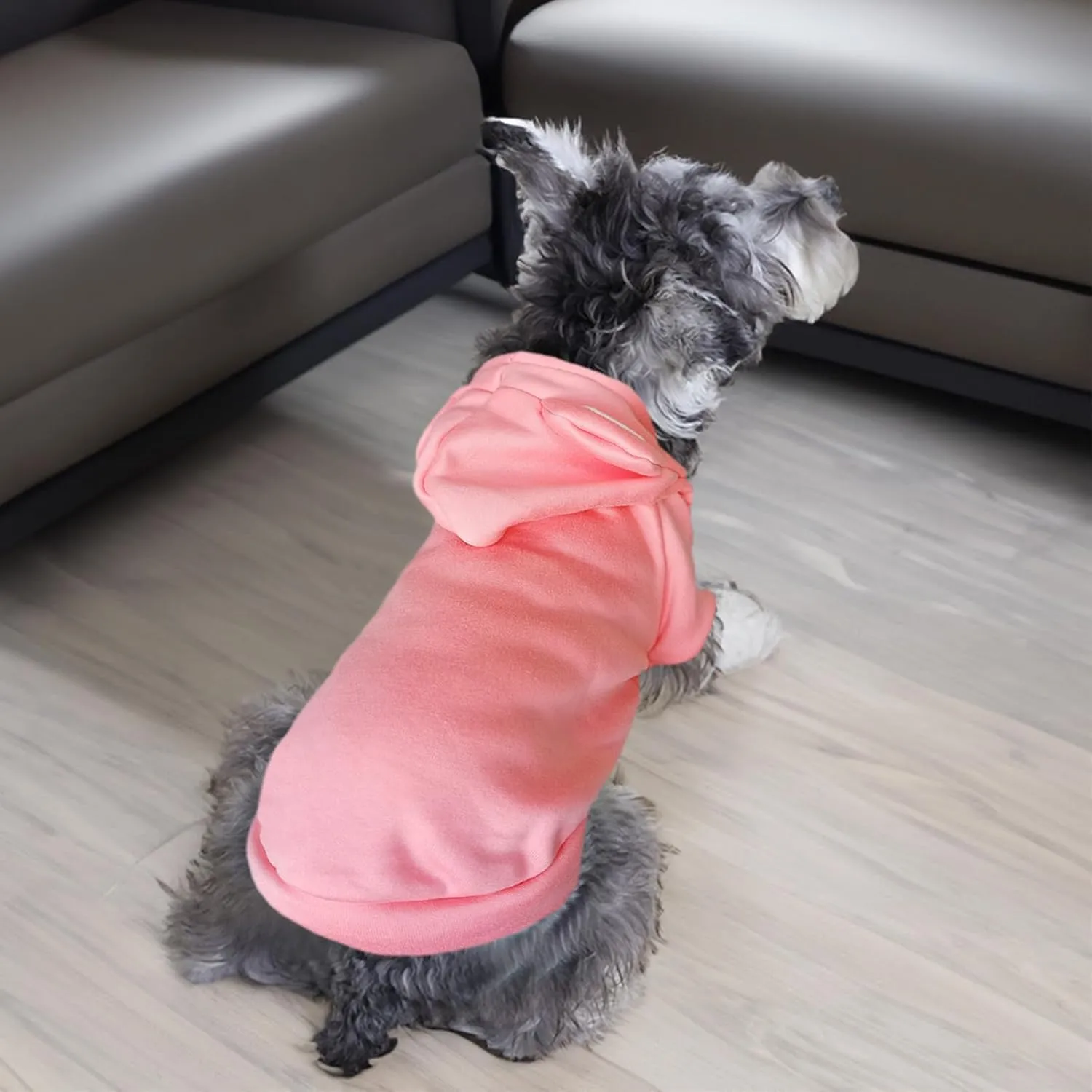 Jecikelon Dog Cold Weather Coat Winter Clothing Warm Puppy Hoodies Sweatshirt for Small Dogs Cats Soft Hooded Pet Clothes Suter para Perros (X-Small, Pink)