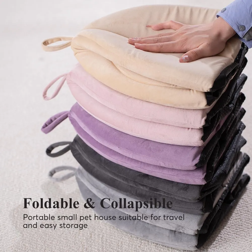 KASENTEX Cozy Small Pet Bed - Ultra Soft Plush Cushion for Cats and Small Animals, Washable Sleeping Pad, Perfect for Indoor Pets, 11 Inches, Grey