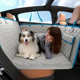 Lesure Dog Car Seat Cover for Back Seat with Hard Bottom, Pet Back Seat Extender with Supportive Egg Crate Foam, Waterproof Non-Slip Dog Hammock for Car, Truck, SUV, Nacreous Clouds