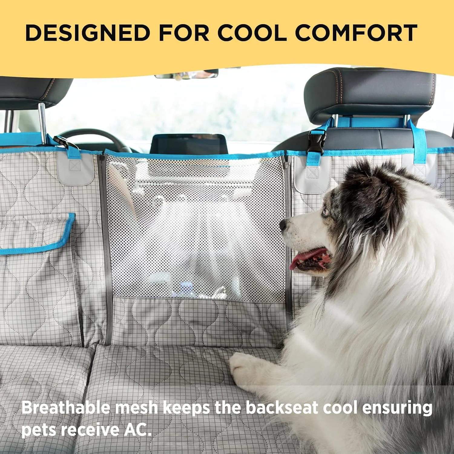 Lesure Dog Car Seat Cover for Back Seat with Hard Bottom, Pet Back Seat Extender with Supportive Egg Crate Foam, Waterproof Non-Slip Dog Hammock for Car, Truck, SUV, Nacreous Clouds