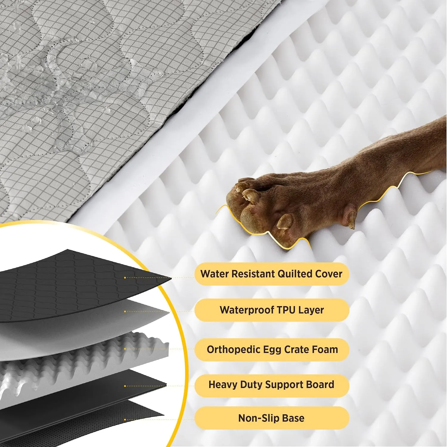 Lesure Dog Car Seat Cover for Back Seat with Hard Bottom, Pet Back Seat Extender with Supportive Egg Crate Foam, Waterproof Non-Slip Dog Hammock for Car, Truck, SUV, Nacreous Clouds
