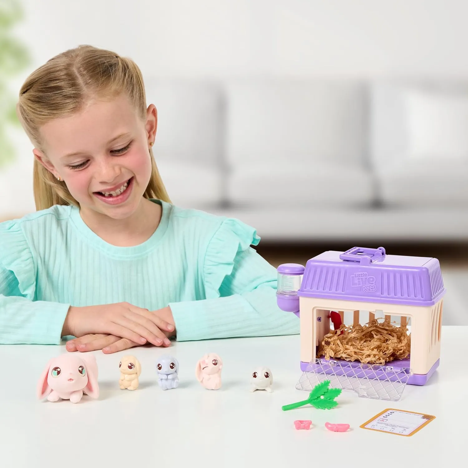 Little Live Pets Mama Surprise Minis Bunny, Care for Your Mama Hamster or Mama Bunny in Their Hutch to Reveal 2, 3, or 4 Mini Babies