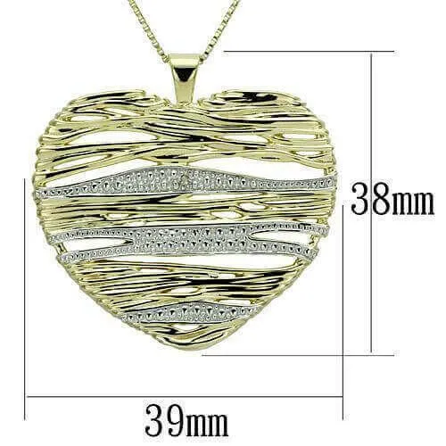 LOS599 - Gold Rhodium 925 Sterling Silver Necklace with AAA Grade CZ