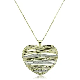 LOS599 - Gold Rhodium 925 Sterling Silver Necklace with AAA Grade CZ