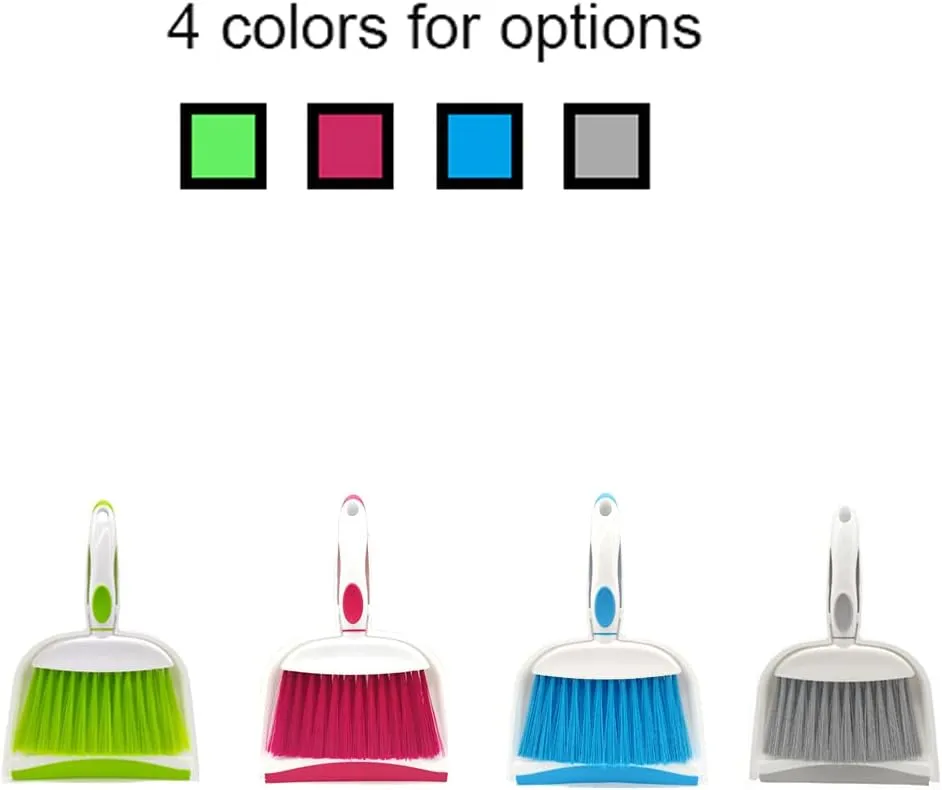 Mini Broom and Dustpan Set-Mini Whisk Set for Desk, Housekeeping, Office, Kitchen, Pet Nest, etc.,Daily Cleaning Necessity Plastic Mini Dustpan Set (Gray)