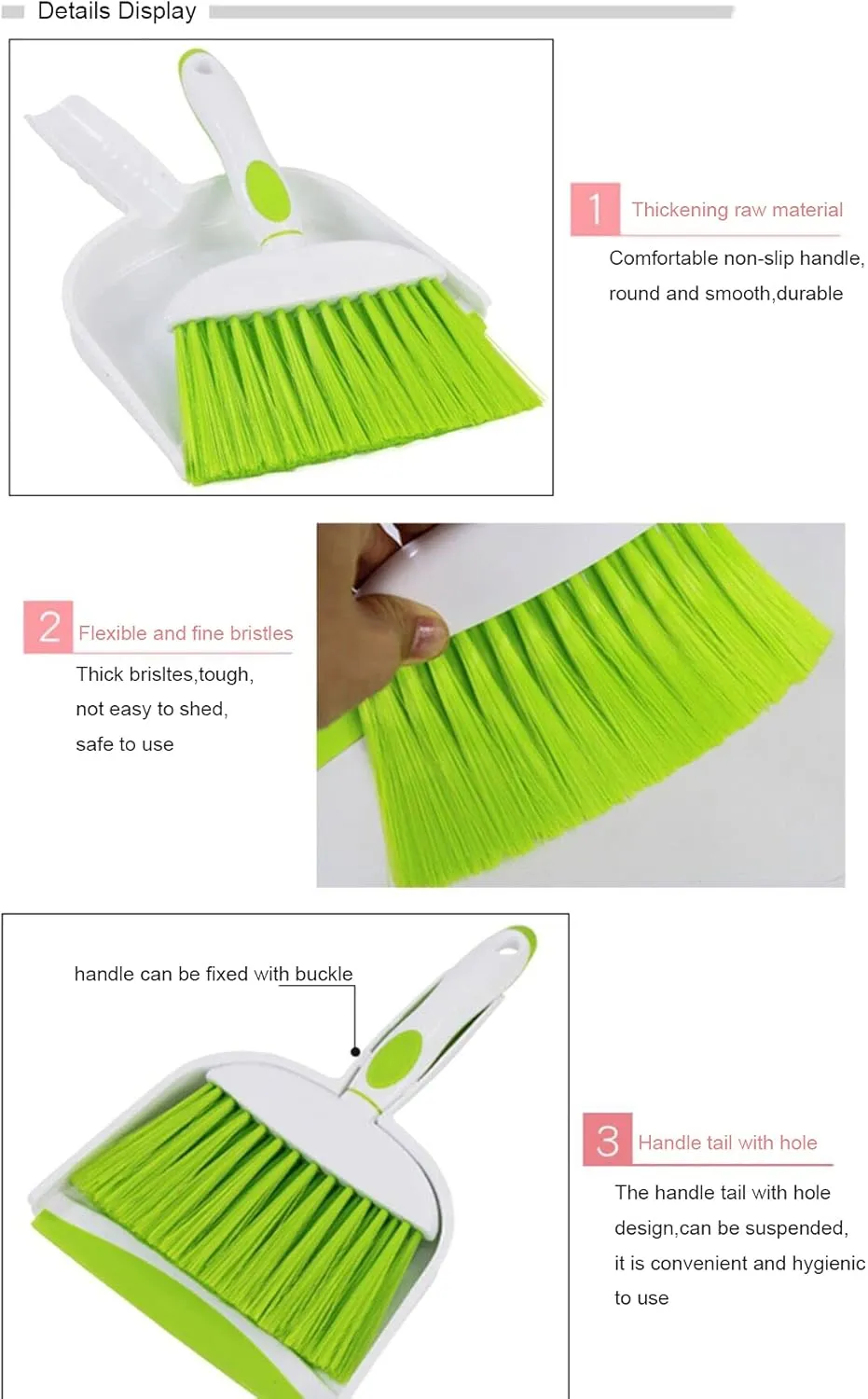 Mini Broom and Dustpan Set-Mini Whisk Set for Desk, Housekeeping, Office, Kitchen, Pet Nest, etc.,Daily Cleaning Necessity Plastic Mini Dustpan Set (Gray)