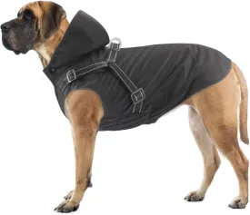 Mosucoirl Dog Raincoat Waterproof Dog Hoodie Reflective Dog Raincoat Hooded Adjustable Rain Jacket for Small Medium Large Dogs Puppies (Black, L)