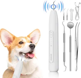 NEENCE Dog Tartar Remover for Teeth, Electric Toothbrush for Dogs,Ultrasonic Teeth Clearner Tools with LED and 3 Modes-3 Intensity Levels Suitable for Small & Large Dogs and Cats, White