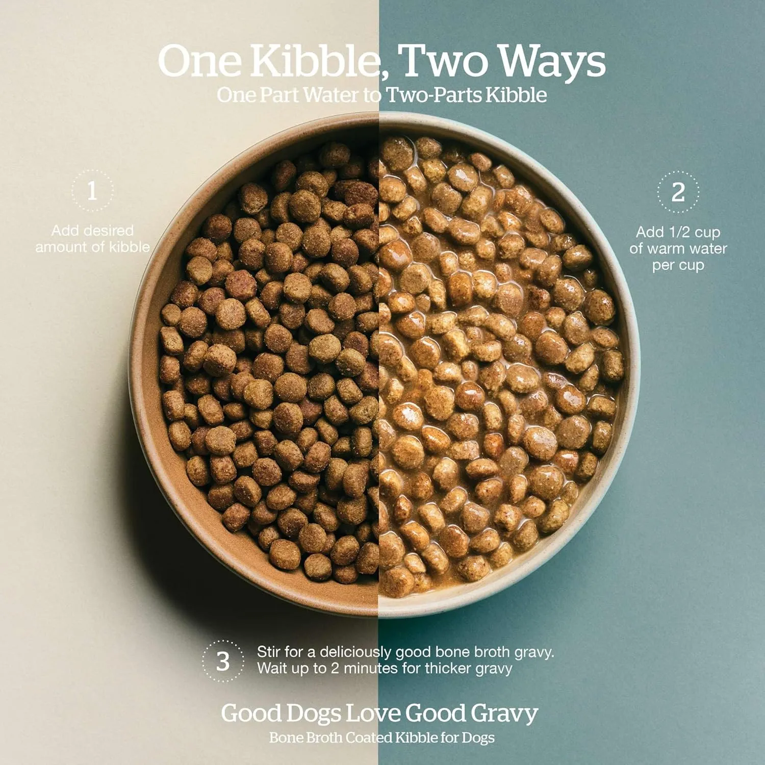 Now Fresh Good Gravy, Bone Broth Coated Kibble, Dry Dog Food, Chicken Adult Recipe with Grains, All Breed Size, 22 lb Bag