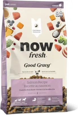 Now Fresh Good Gravy, Bone Broth Coated Kibble, Dry Dog Food, Salmon Adult Recipe with Grains, All Breed Size, 3.5 lb Bag