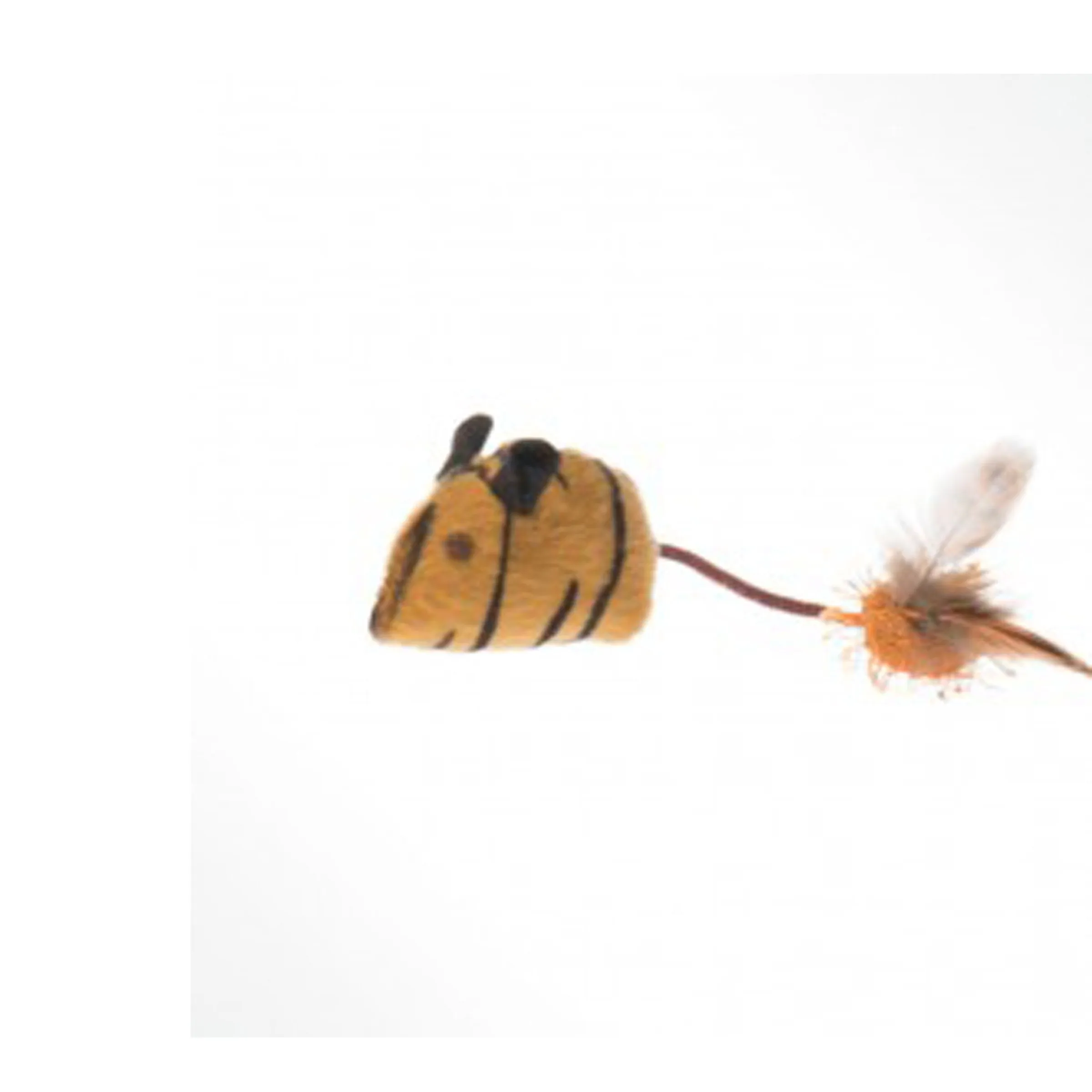 OurPets Play N' Squeak Tiger Teaser Plush and Feather Cat Wand