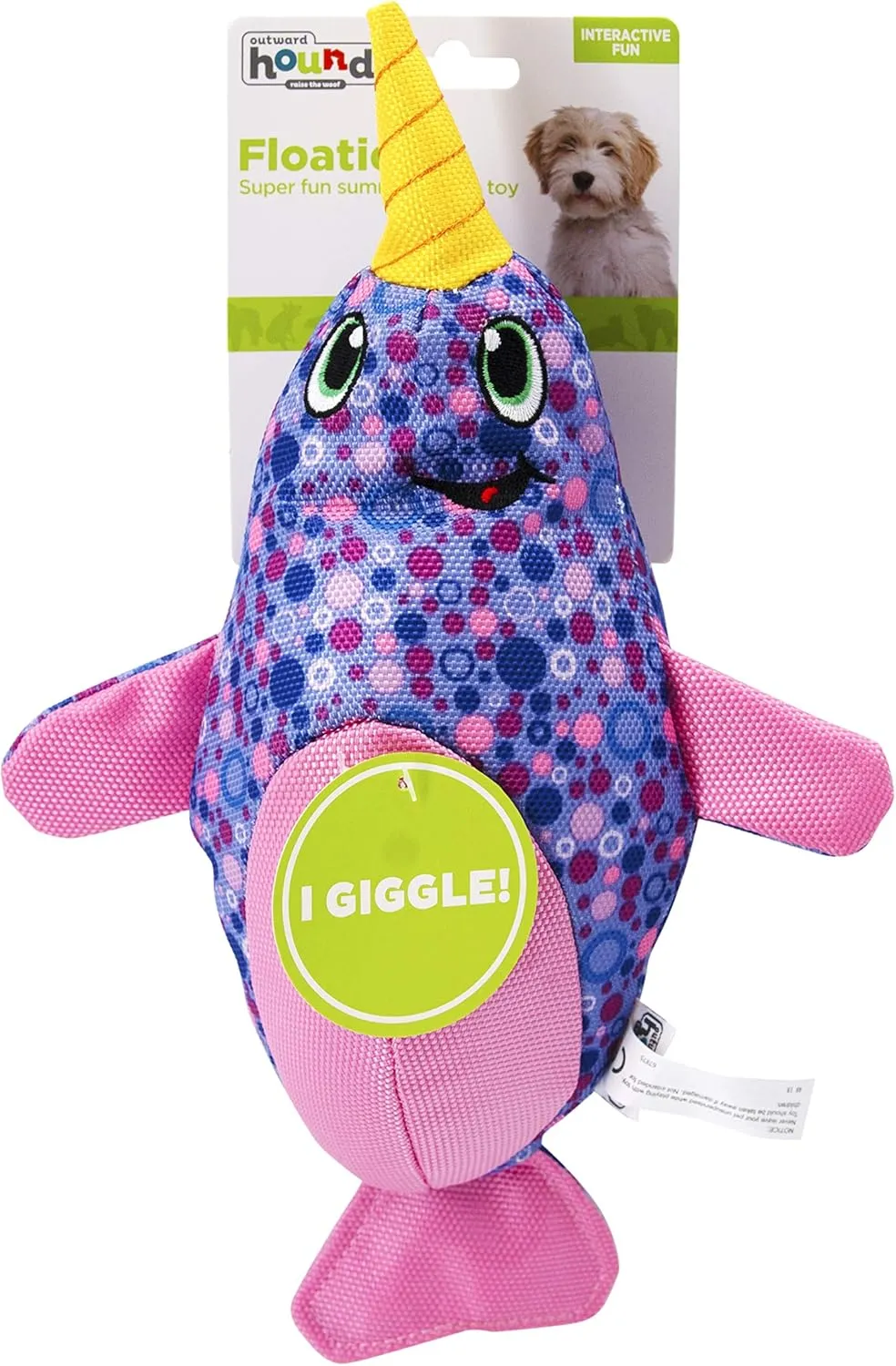 Outward Hound Floatiez Narwhal Floating Interactive Dog Toy, Large