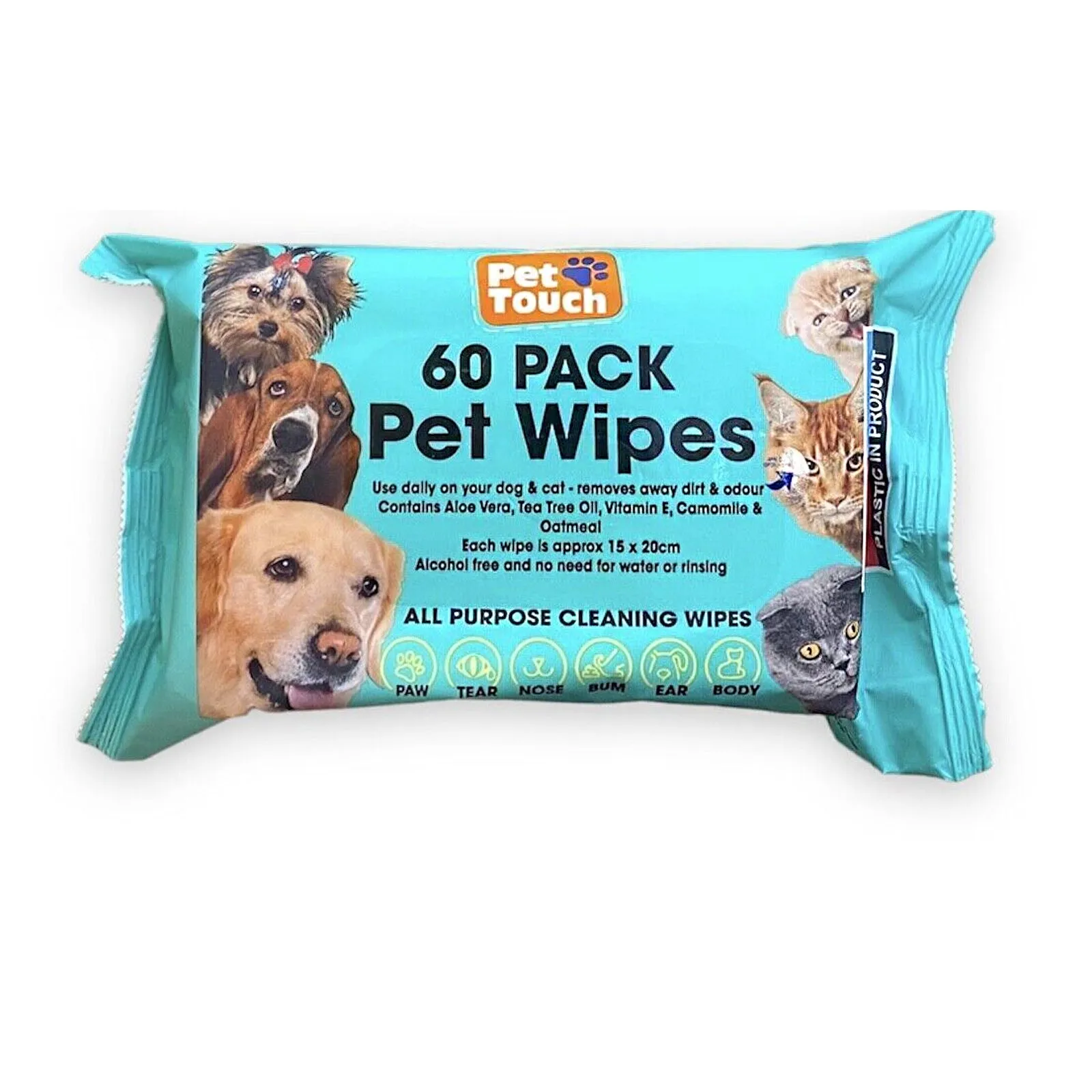 Pet Cleaning Wipes 60 Pack