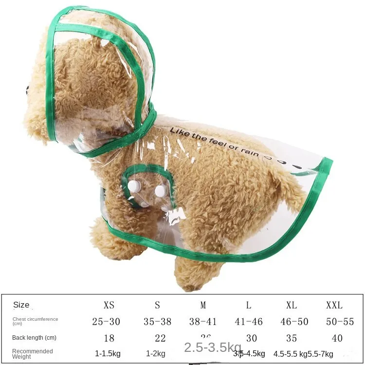 Pet Clothes Transparent Raincoat Dinosaur Four-Legged Pet Clothing Pet Supplies Spring Summer