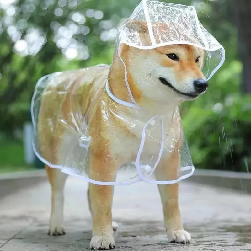 Pet Dog Puppy Transparent Raincoat – Waterproof Hooded Jacket for Small Dogs