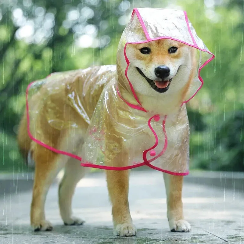 Pet Dog Puppy Transparent Raincoat – Waterproof Hooded Jacket for Small Dogs
