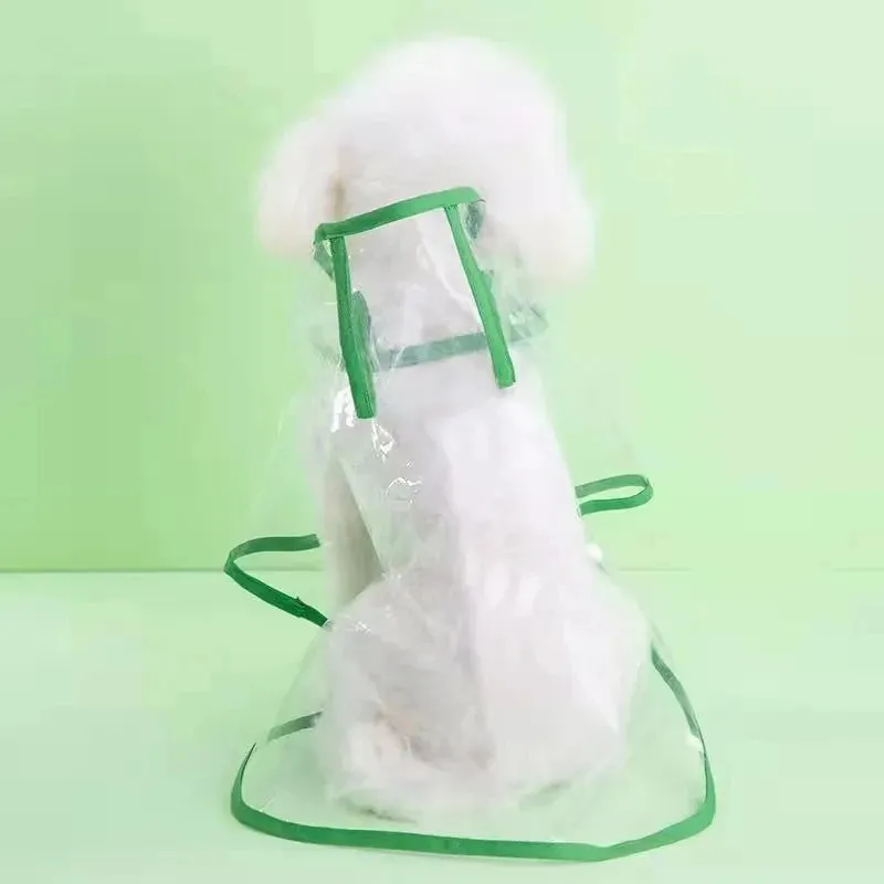 Pet Dog Puppy Transparent Raincoat – Waterproof Hooded Jacket for Small Dogs