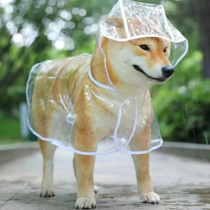 Pet Dog Puppy Transparent Raincoat – Waterproof Hooded Jacket for Small Dogs