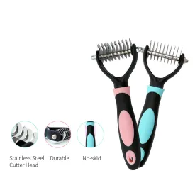 Pet Grooming Comb Loose Hair Remover Massaging Kit Deshedding Tool Dog Cat Puppy