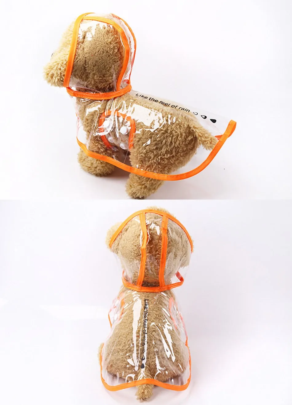 Pet Jacket for Rain Dog Transparent Raincoat Adjuastable Waterproof Coat for Small Medium Dogs Hooded Windproof Design